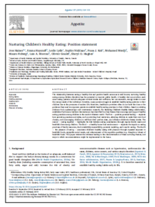 Nurturing Children's healthy eating: position paper