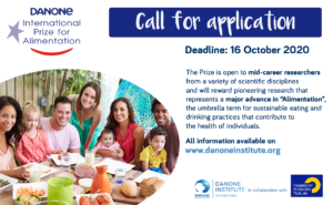 Danone International Prize for Alimentation - call for application 2020